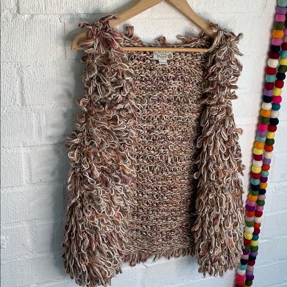 Anthropologie Hand Knit by Ollie Open Sweater Vest - Picture 3 of 7